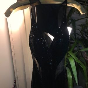 BLACK SEQUIN PROM DRESS